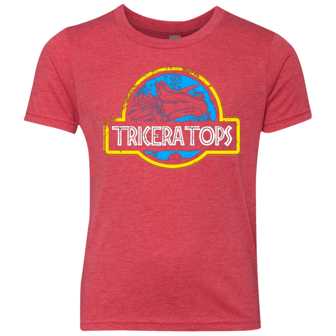 T-Shirts Vintage Red / YXS Jurassic Power Blue Youth Triblend T-Shirt