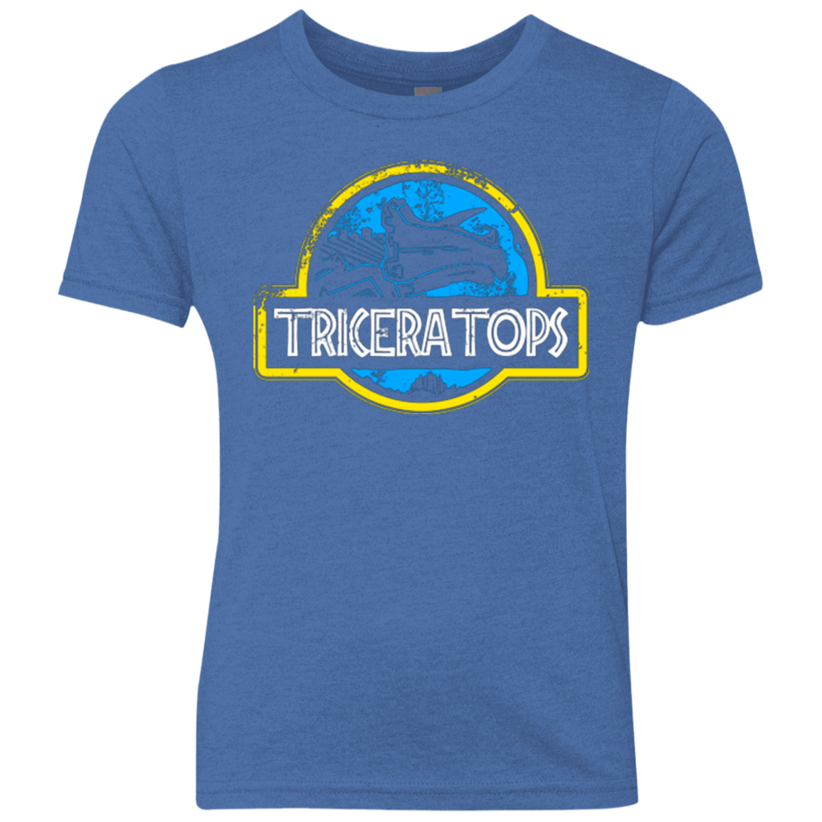 T-Shirts Vintage Royal / YXS Jurassic Power Blue Youth Triblend T-Shirt