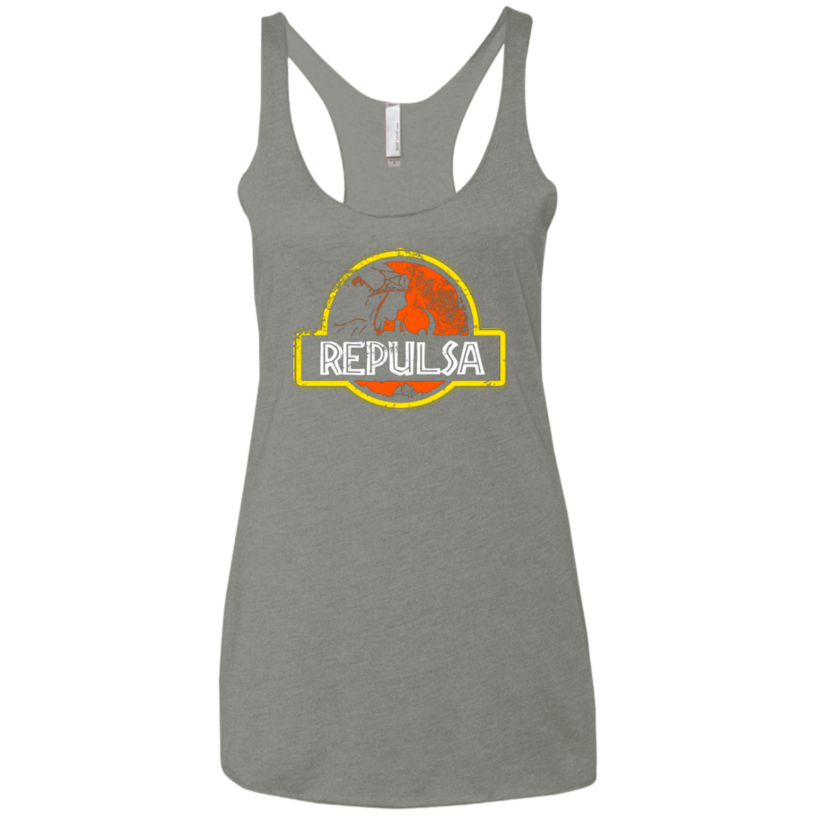 T-Shirts Venetian Grey / X-Small Jurassic Power Evil Women's Triblend Racerback Tank