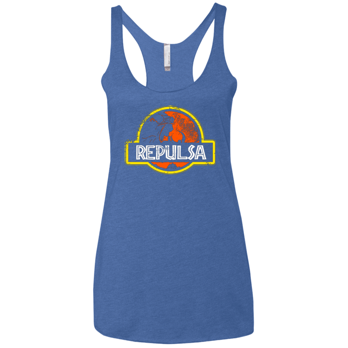 T-Shirts Vintage Royal / X-Small Jurassic Power Evil Women's Triblend Racerback Tank
