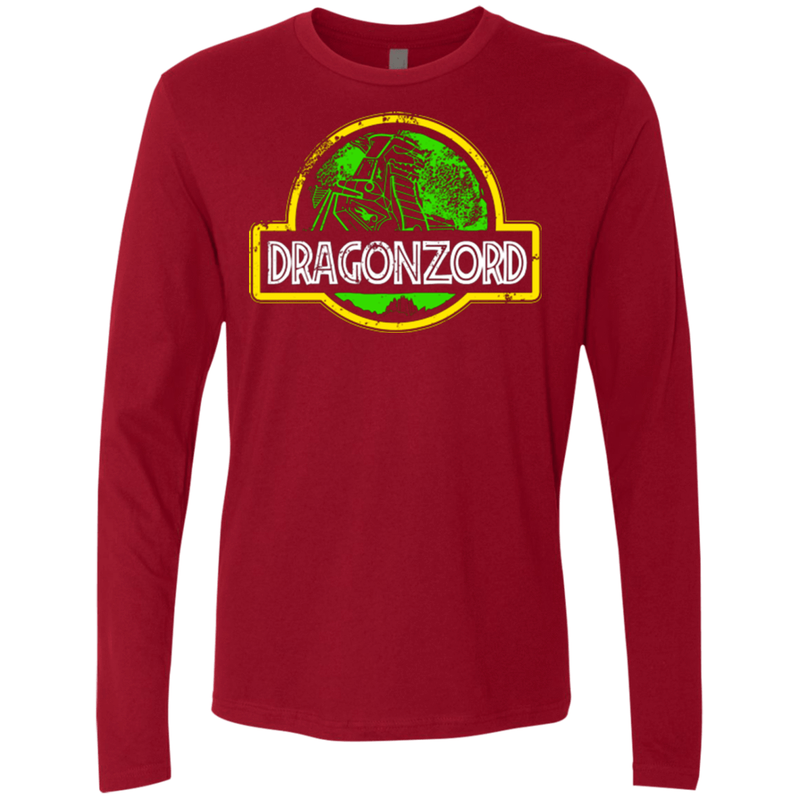 T-Shirts Cardinal / Small Jurassic Power Green Men's Premium Long Sleeve