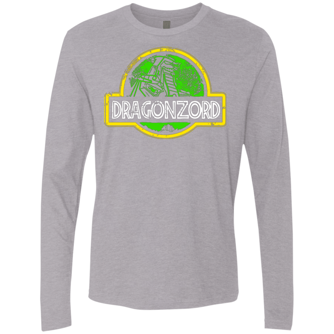 T-Shirts Heather Grey / Small Jurassic Power Green Men's Premium Long Sleeve