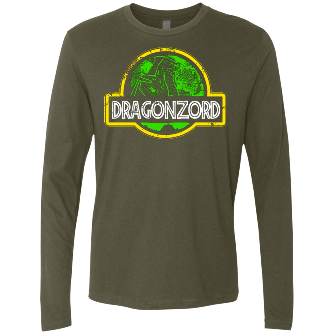 T-Shirts Military Green / Small Jurassic Power Green Men's Premium Long Sleeve