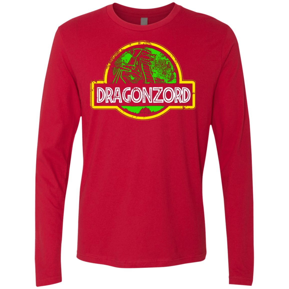 T-Shirts Red / Small Jurassic Power Green Men's Premium Long Sleeve