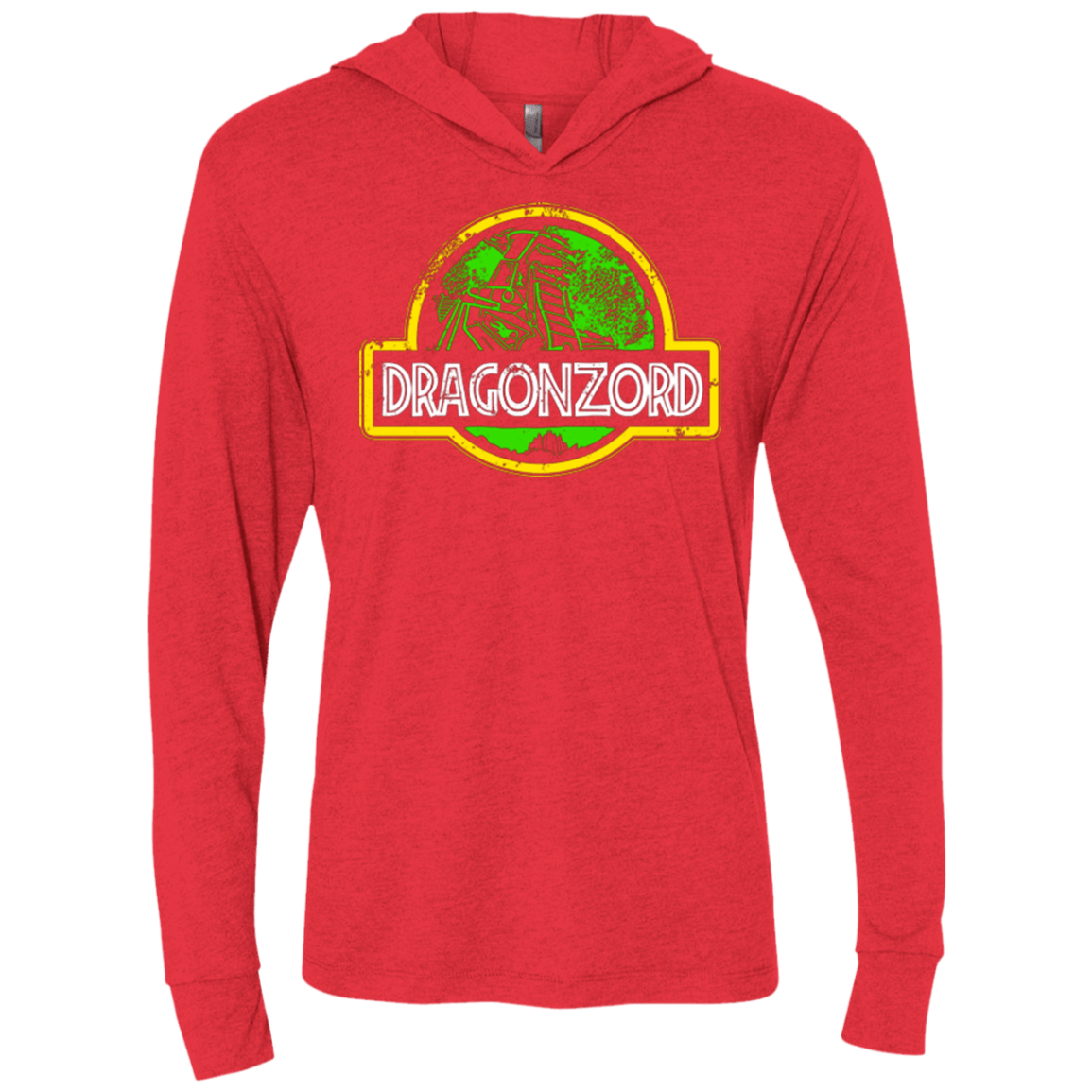 T-Shirts Vintage Red / X-Small Jurassic Power Green Triblend Long Sleeve Hoodie Tee