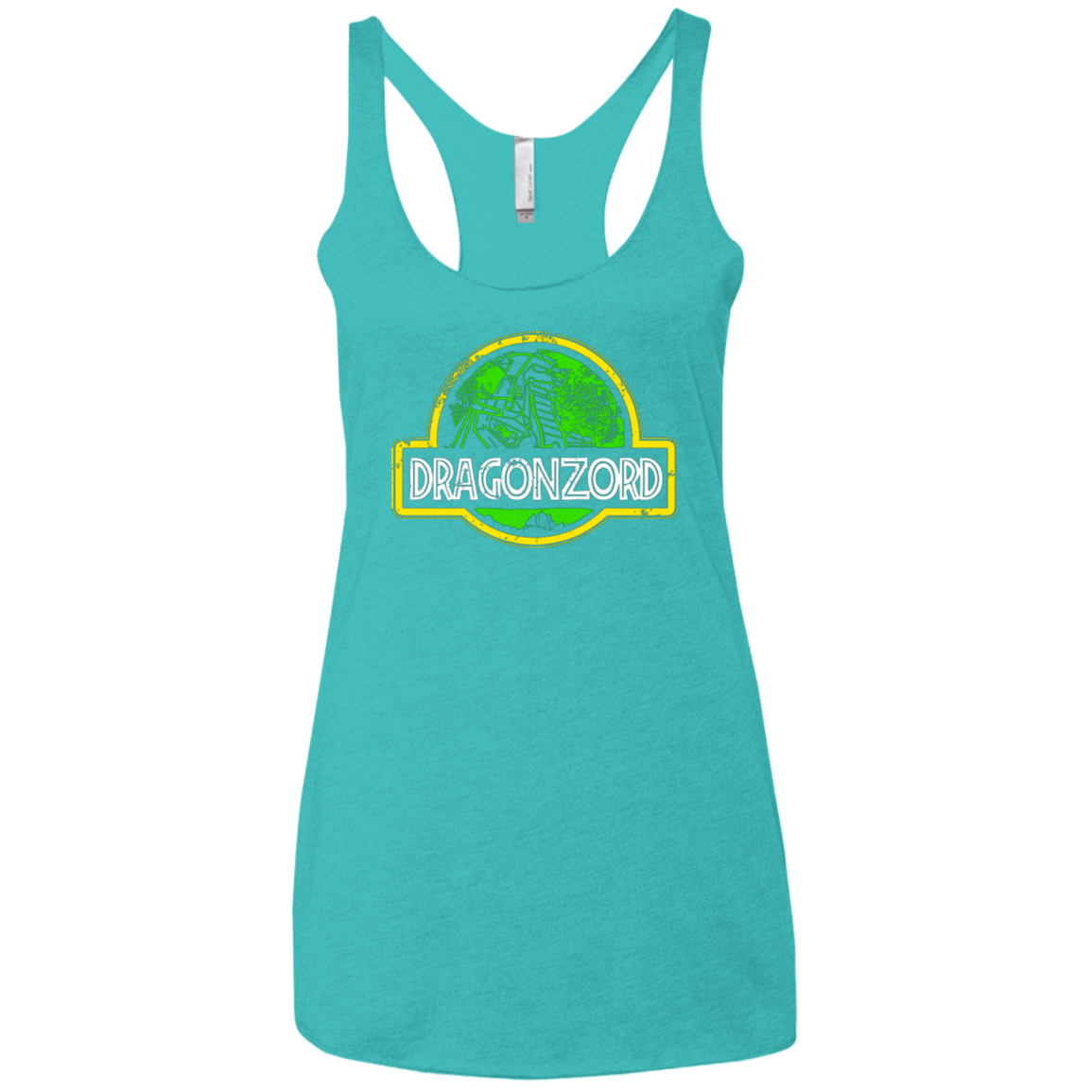 T-Shirts Tahiti Blue / X-Small Jurassic Power Green Women's Triblend Racerback Tank