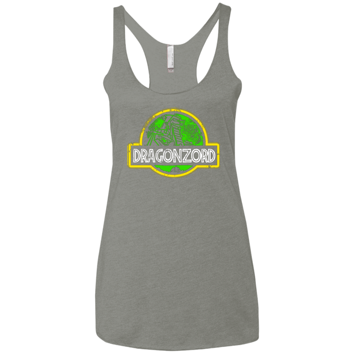 T-Shirts Venetian Grey / X-Small Jurassic Power Green Women's Triblend Racerback Tank