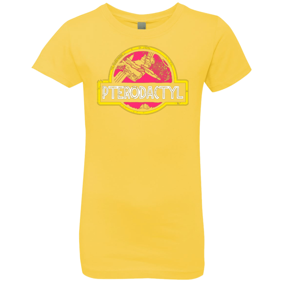 T-Shirts Vibrant Yellow / YXS Jurassic Power Pink Girls Premium T-Shirt