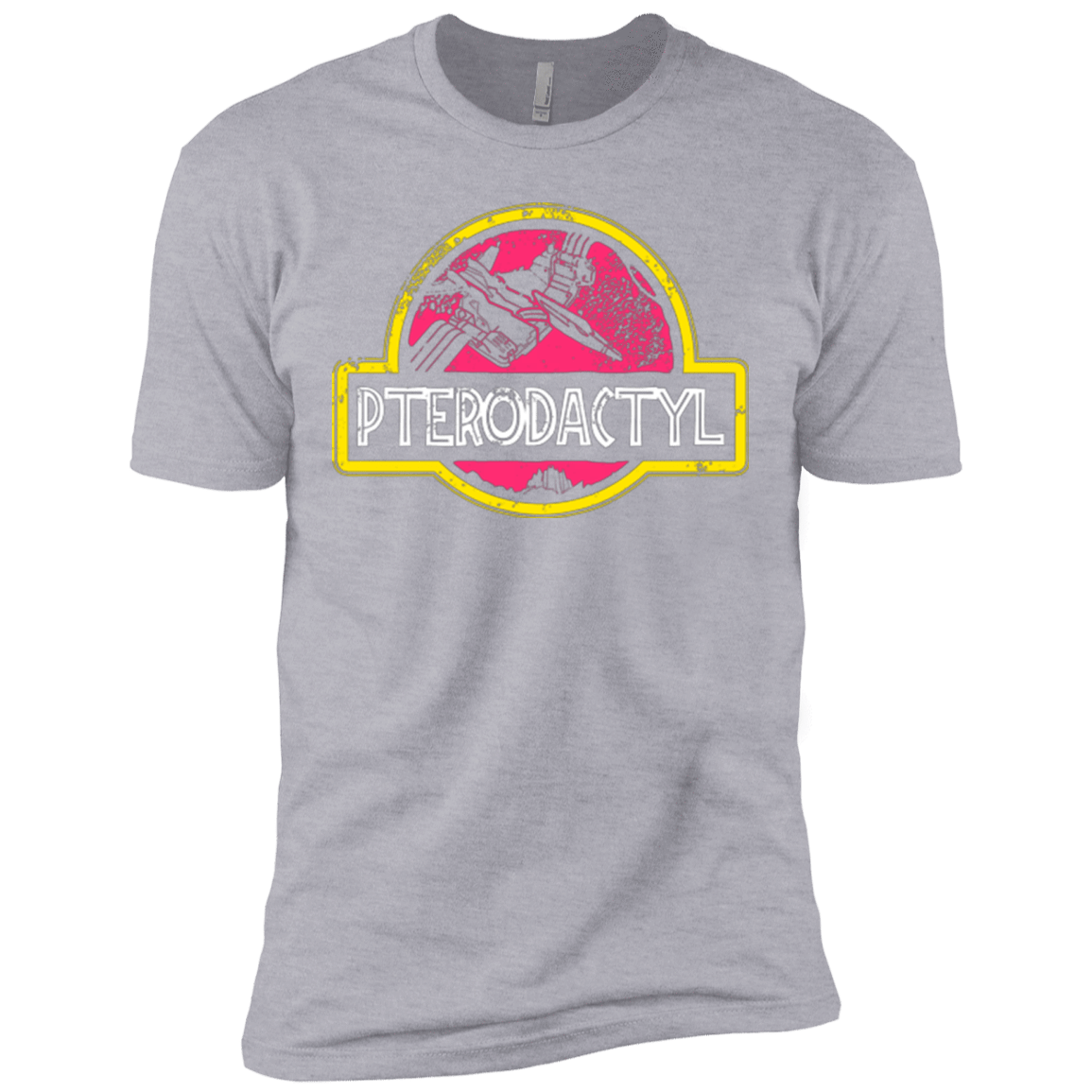 T-Shirts Heather Grey / X-Small Jurassic Power Pink Men's Premium T-Shirt