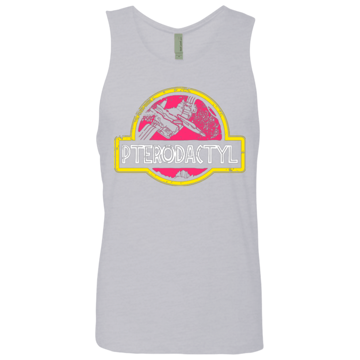 T-Shirts Heather Grey / Small Jurassic Power Pink Men's Premium Tank Top