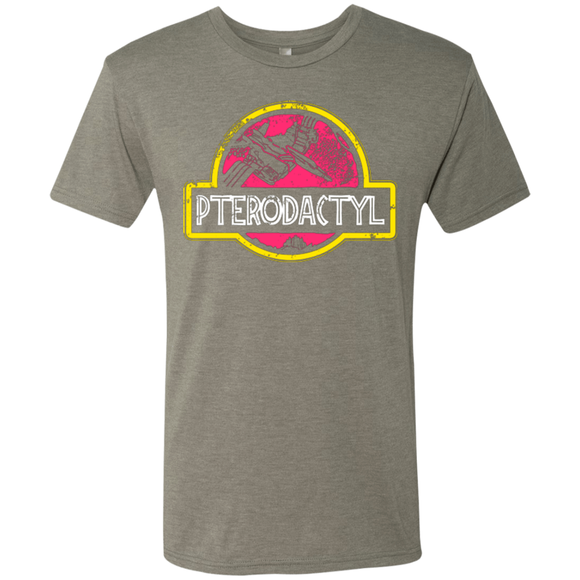 T-Shirts Venetian Grey / Small Jurassic Power Pink Men's Triblend T-Shirt