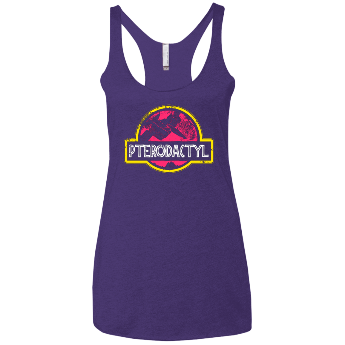 T-Shirts Purple / X-Small Jurassic Power Pink Women's Triblend Racerback Tank