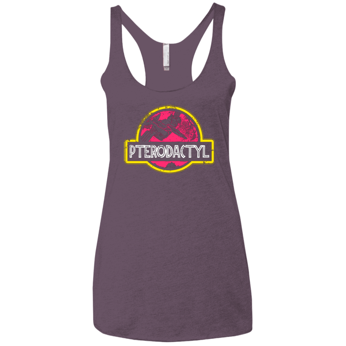 T-Shirts Vintage Purple / X-Small Jurassic Power Pink Women's Triblend Racerback Tank