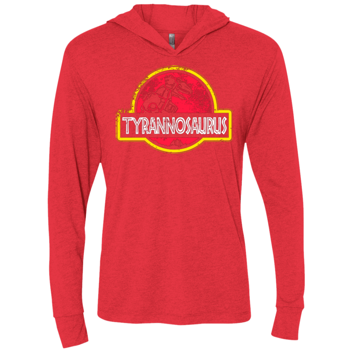 T-Shirts Vintage Red / X-Small Jurassic Power Red Triblend Long Sleeve Hoodie Tee