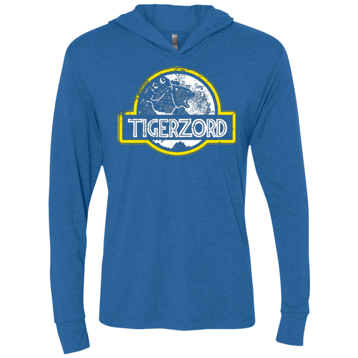 T-Shirts Vintage Royal / X-Small Jurassic Power White Triblend Long Sleeve Hoodie Tee