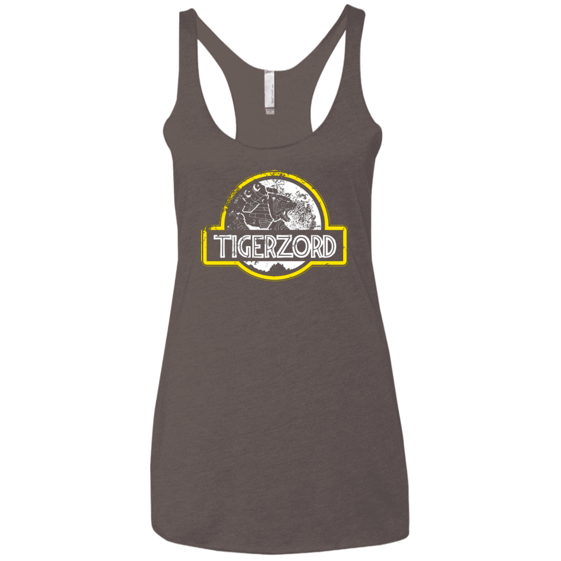 T-Shirts Macchiato / X-Small Jurassic Power White Women's Triblend Racerback Tank