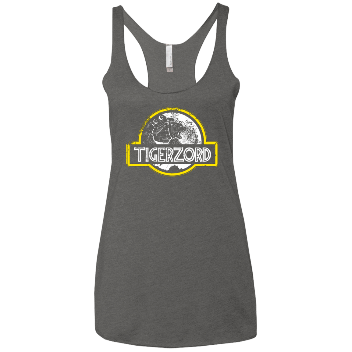 T-Shirts Premium Heather / X-Small Jurassic Power White Women's Triblend Racerback Tank