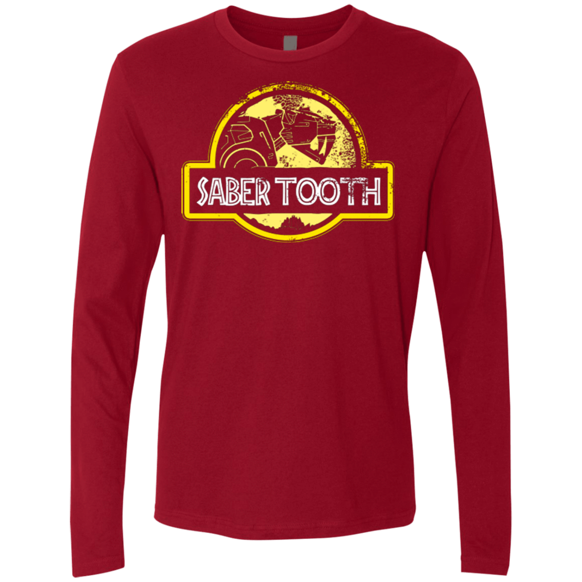 T-Shirts Cardinal / Small Jurassic Power Yellow Men's Premium Long Sleeve