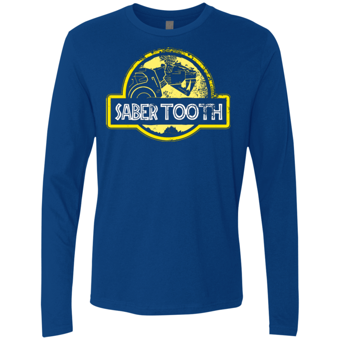 T-Shirts Royal / Small Jurassic Power Yellow Men's Premium Long Sleeve