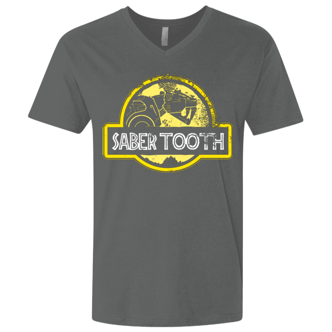 T-Shirts Heavy Metal / X-Small Jurassic Power Yellow Men's Premium V-Neck