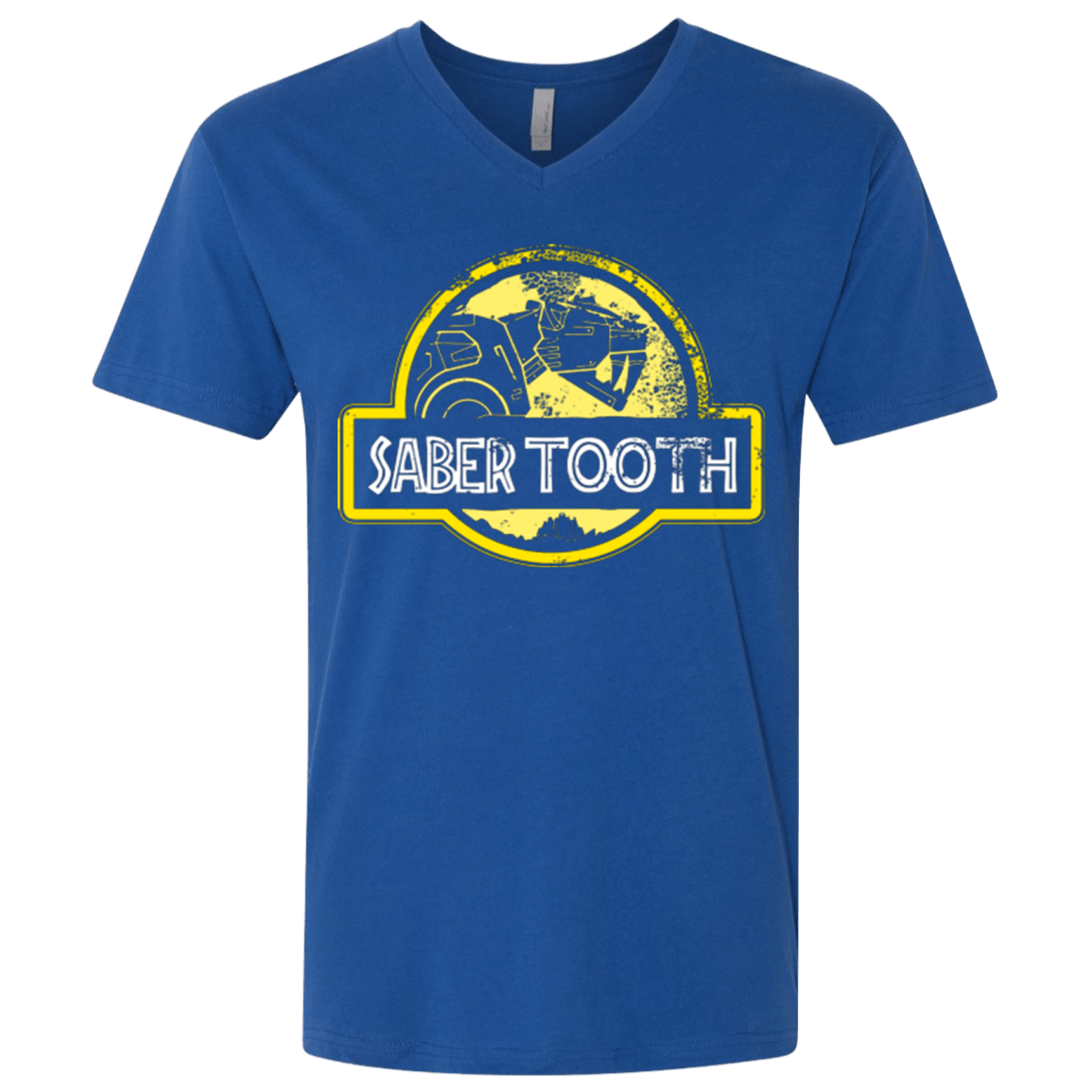 T-Shirts Royal / X-Small Jurassic Power Yellow Men's Premium V-Neck