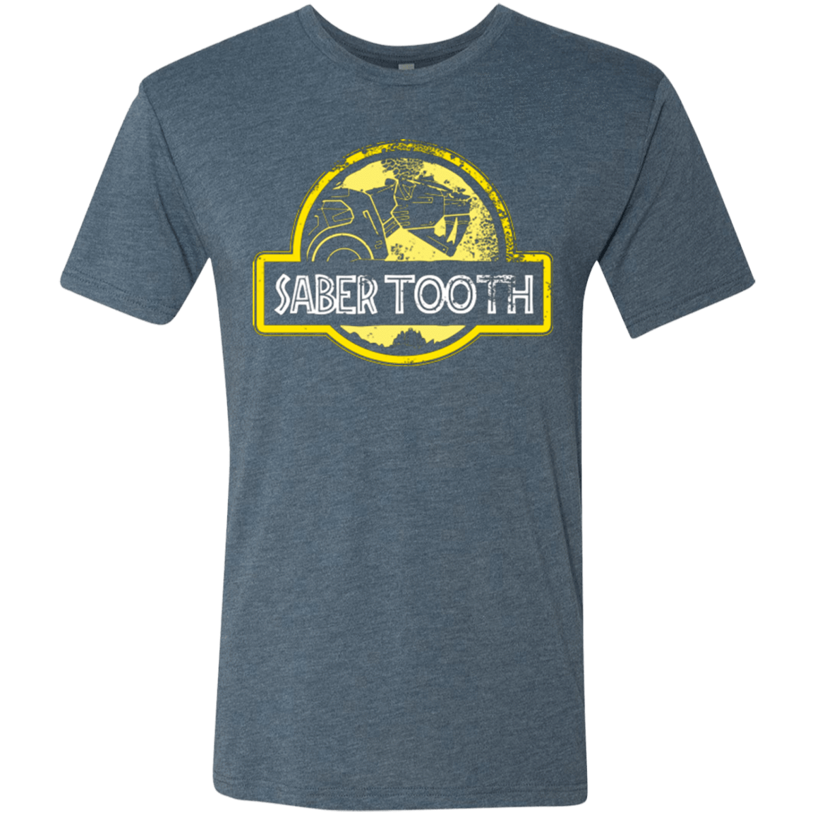 T-Shirts Indigo / Small Jurassic Power Yellow Men's Triblend T-Shirt