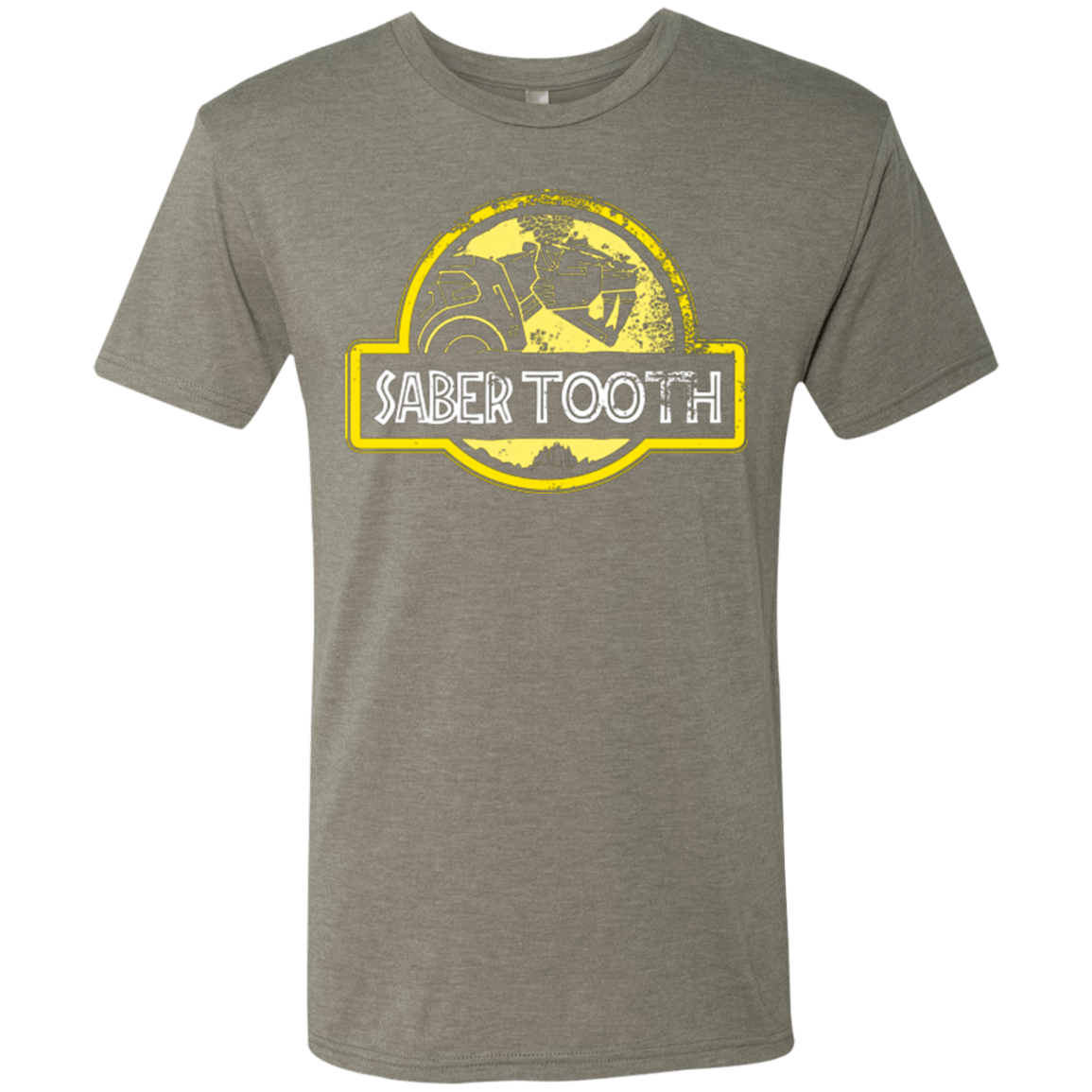 T-Shirts Venetian Grey / Small Jurassic Power Yellow Men's Triblend T-Shirt