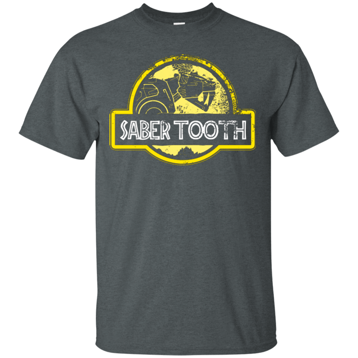 T-Shirts Dark Heather / Small Jurassic Power Yellow T-Shirt