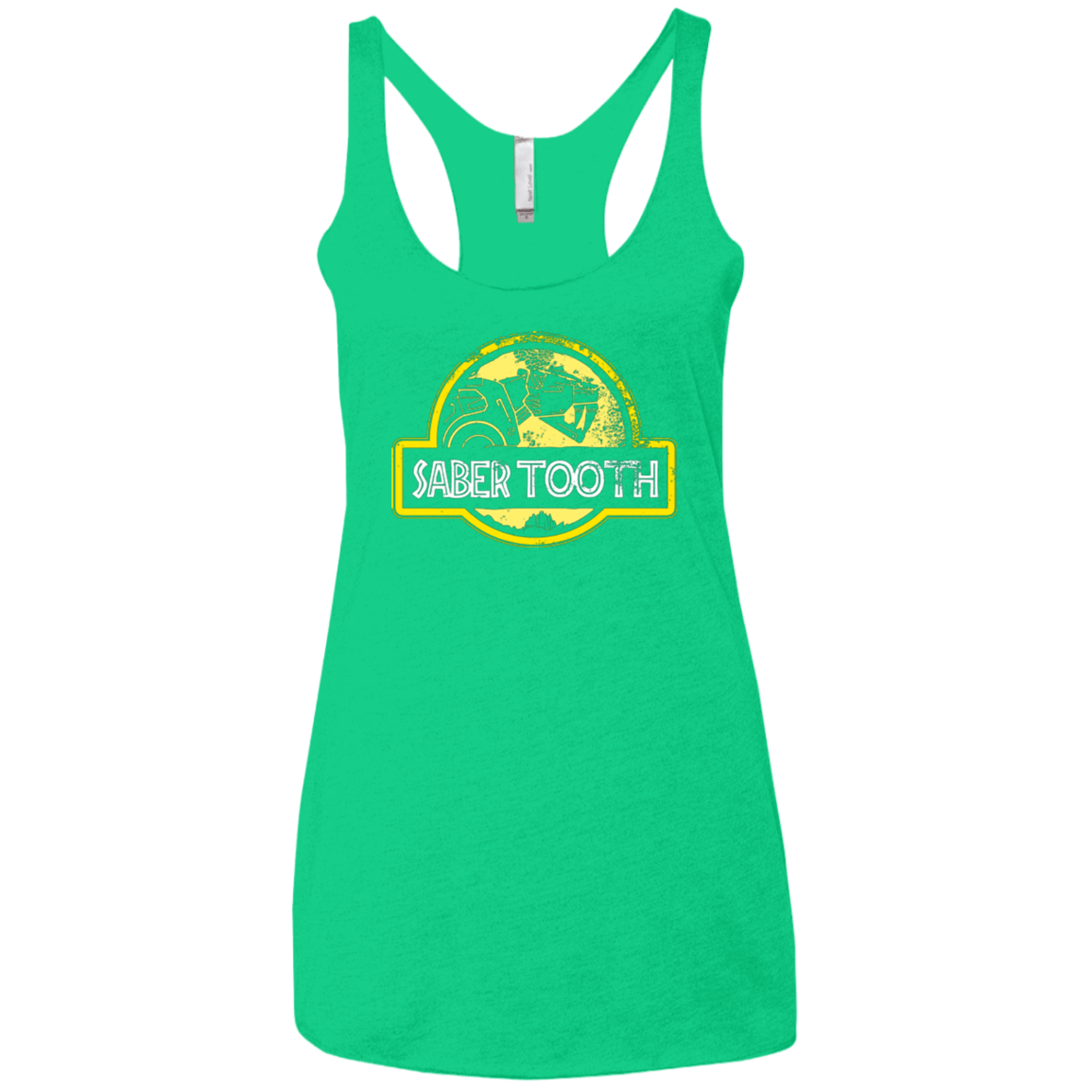 T-Shirts Envy / X-Small Jurassic Power Yellow Women's Triblend Racerback Tank