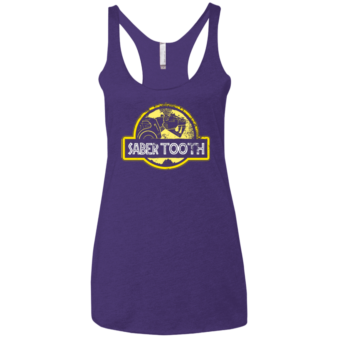 T-Shirts Purple / X-Small Jurassic Power Yellow Women's Triblend Racerback Tank