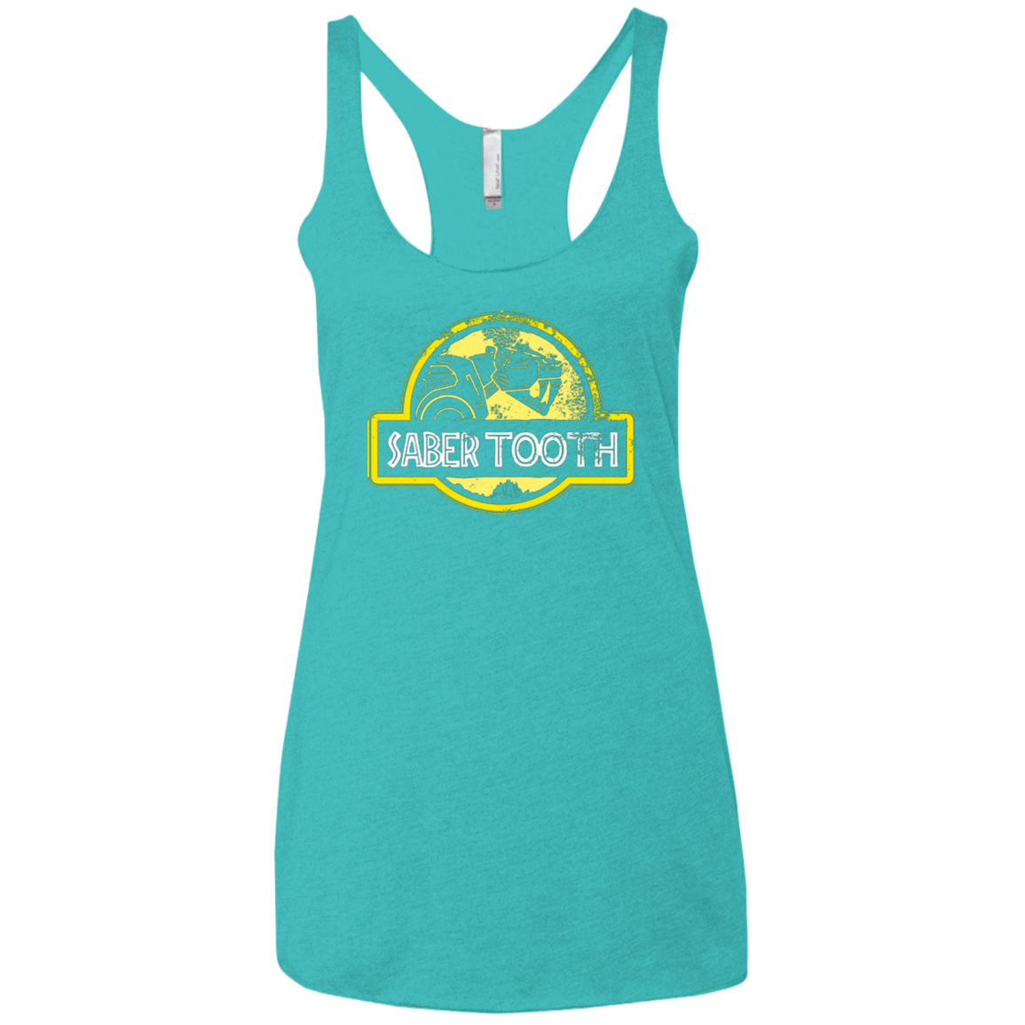 T-Shirts Tahiti Blue / X-Small Jurassic Power Yellow Women's Triblend Racerback Tank