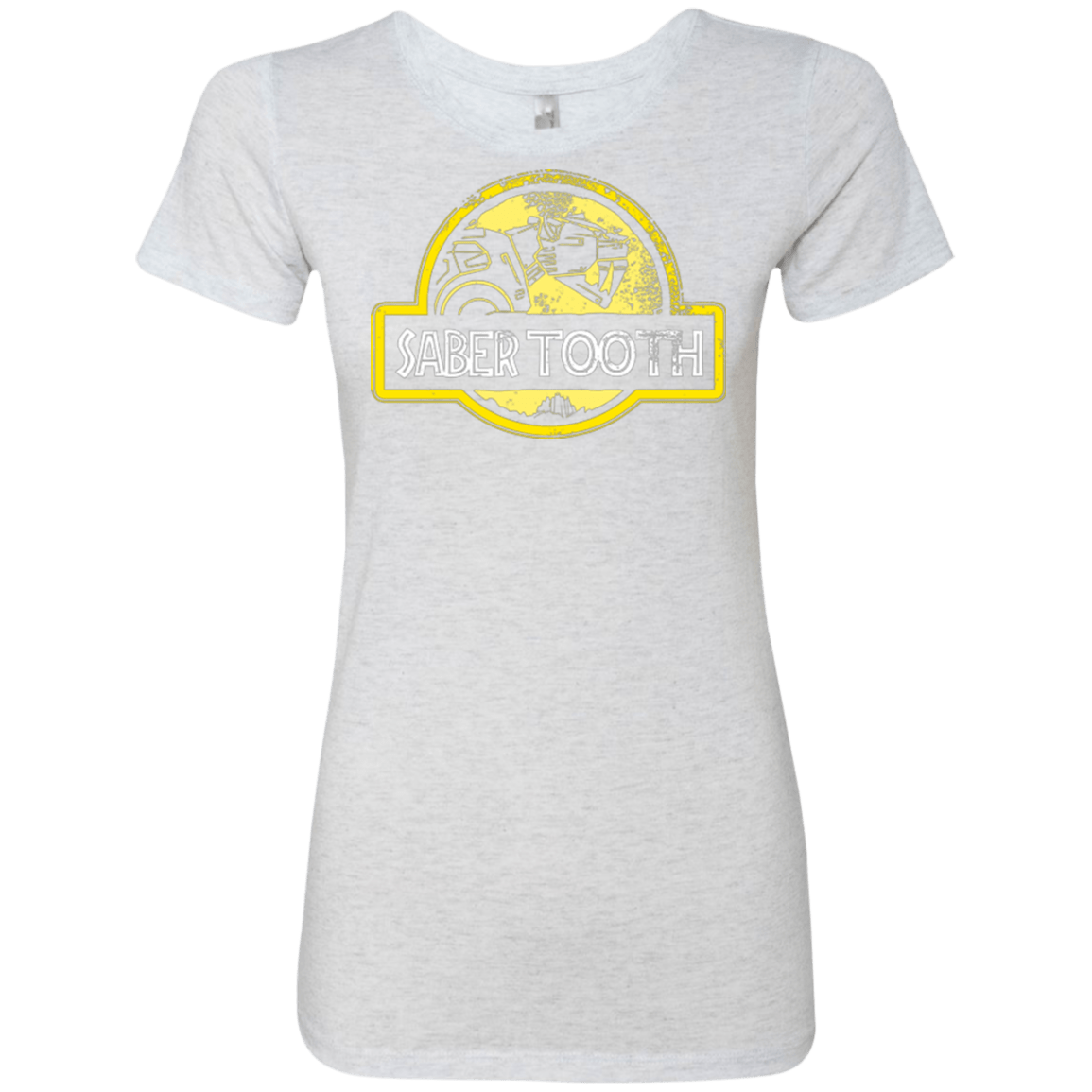 T-Shirts Heather White / Small Jurassic Power Yellow Women's Triblend T-Shirt
