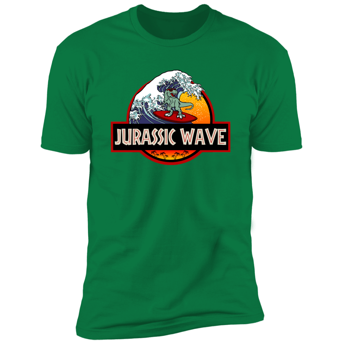 T-Shirts Kelly Green / S Jurassic Wave Men's Premium T-Shirt