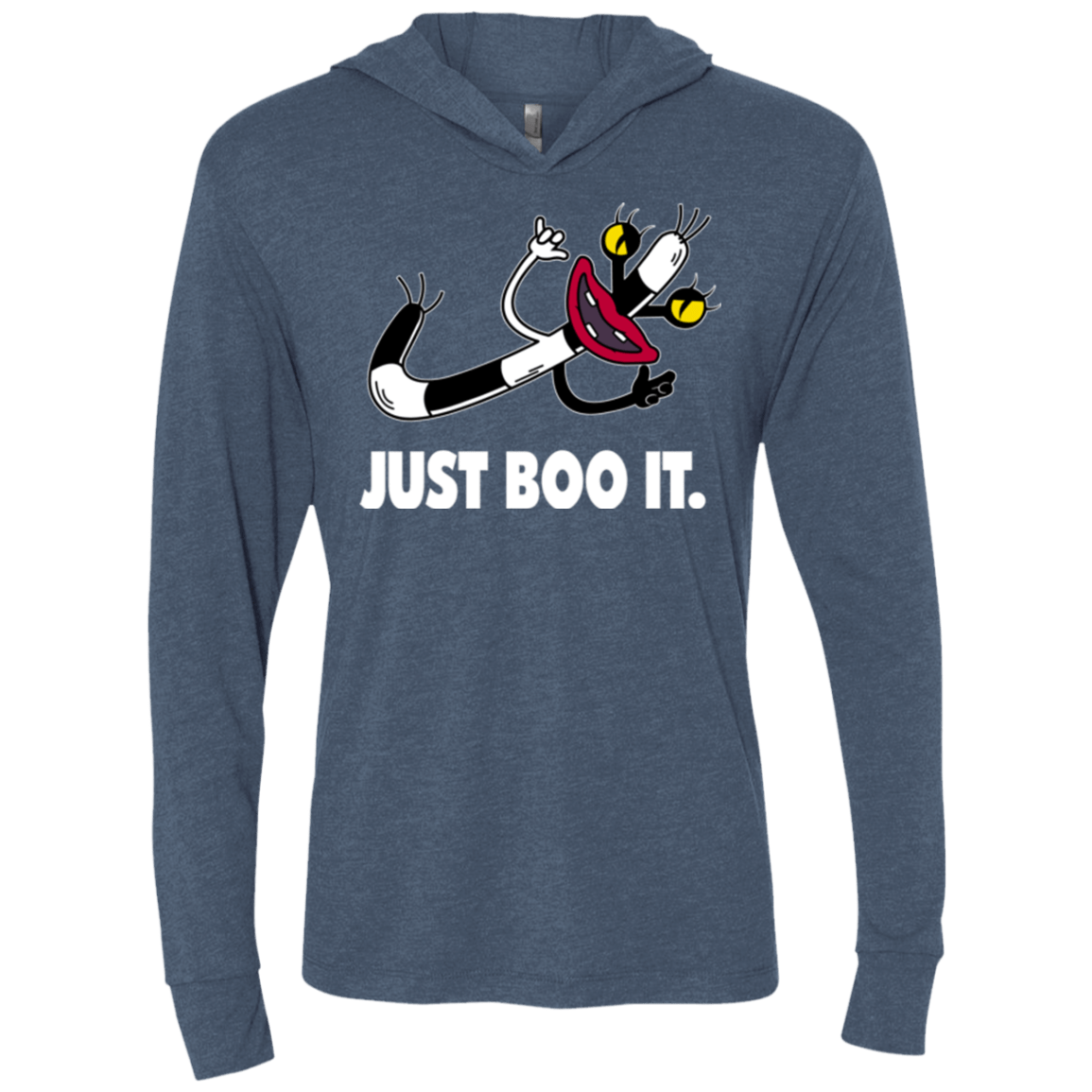 T-Shirts Indigo / X-Small Just Boo It Triblend Long Sleeve Hoodie Tee