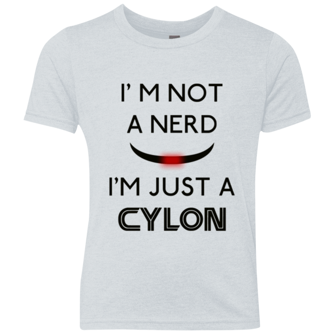 T-Shirts Heather White / YXS Just cylon Youth Triblend T-Shirt