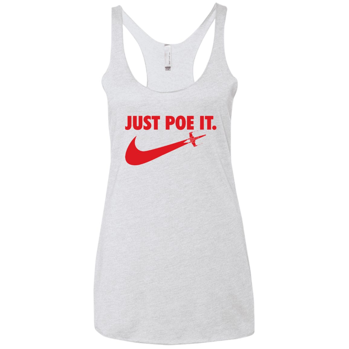 T-Shirts Heather White / X-Small Just Poe It Women's Triblend Racerback Tank
