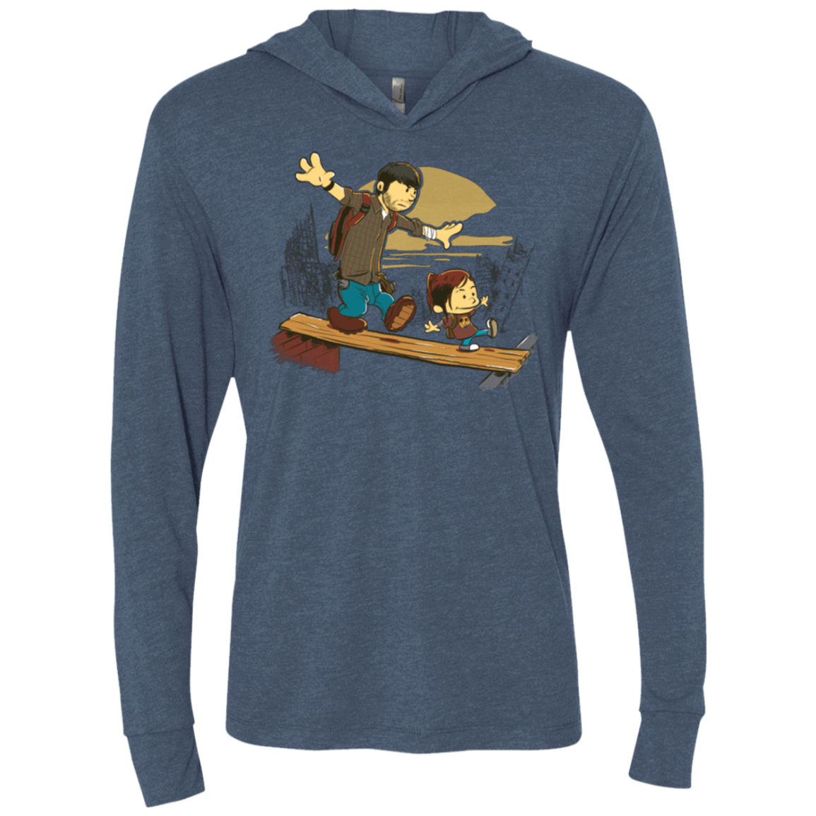 T-Shirts Indigo / X-Small Just the 2 of Us Triblend Long Sleeve Hoodie Tee