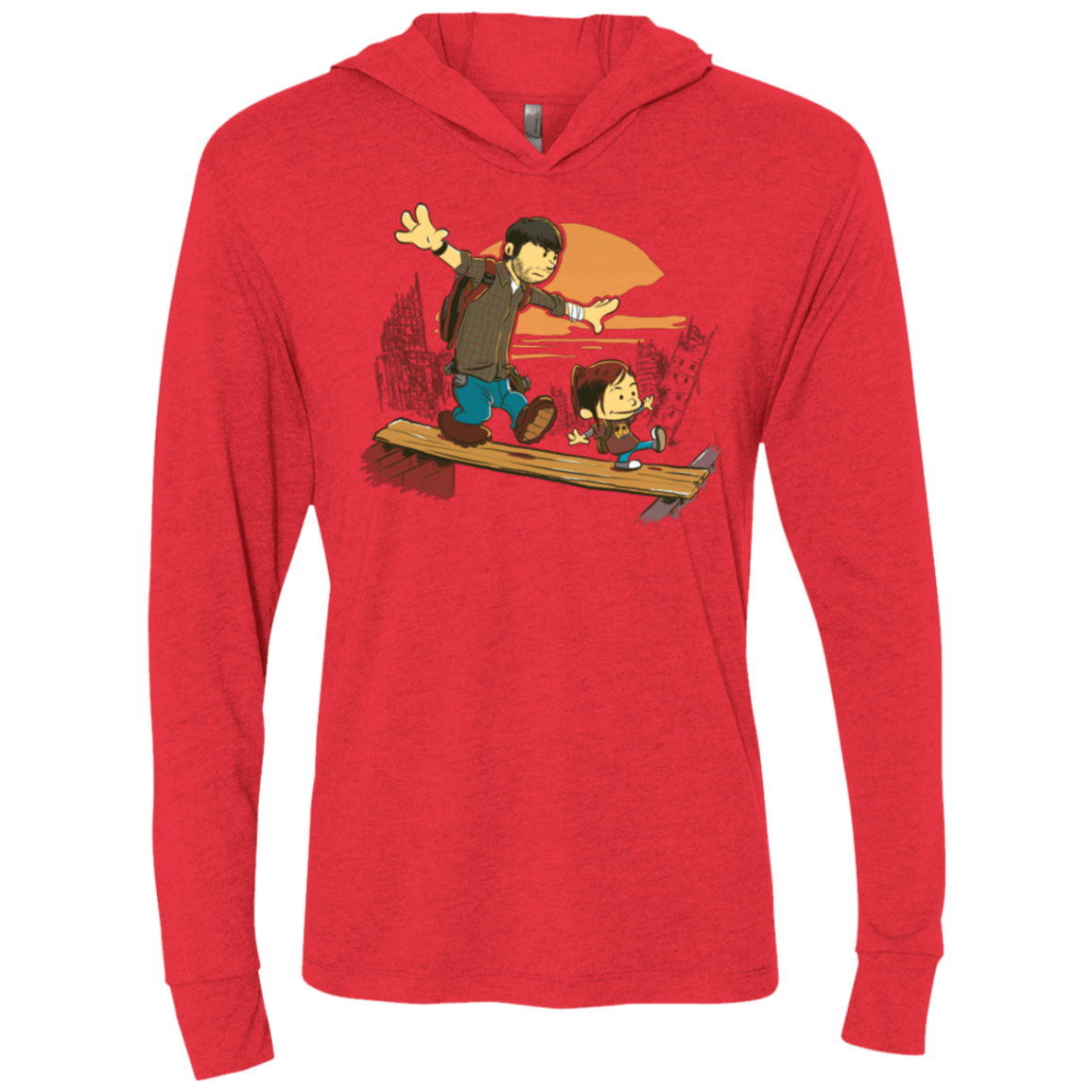 T-Shirts Vintage Red / X-Small Just the 2 of Us Triblend Long Sleeve Hoodie Tee