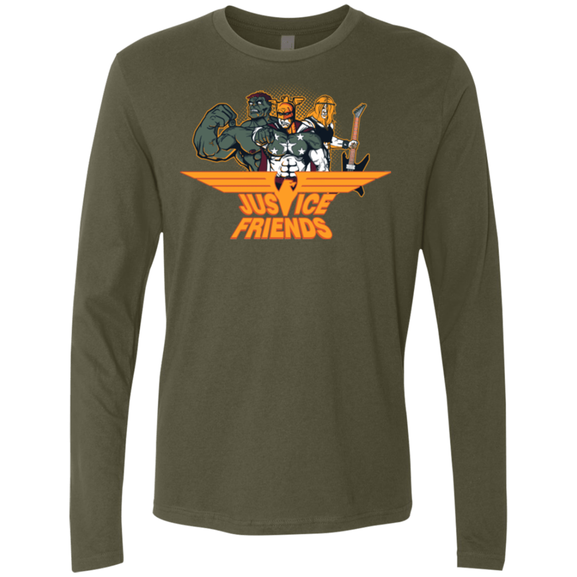 T-Shirts Military Green / S Justice Friends Men's Premium Long Sleeve