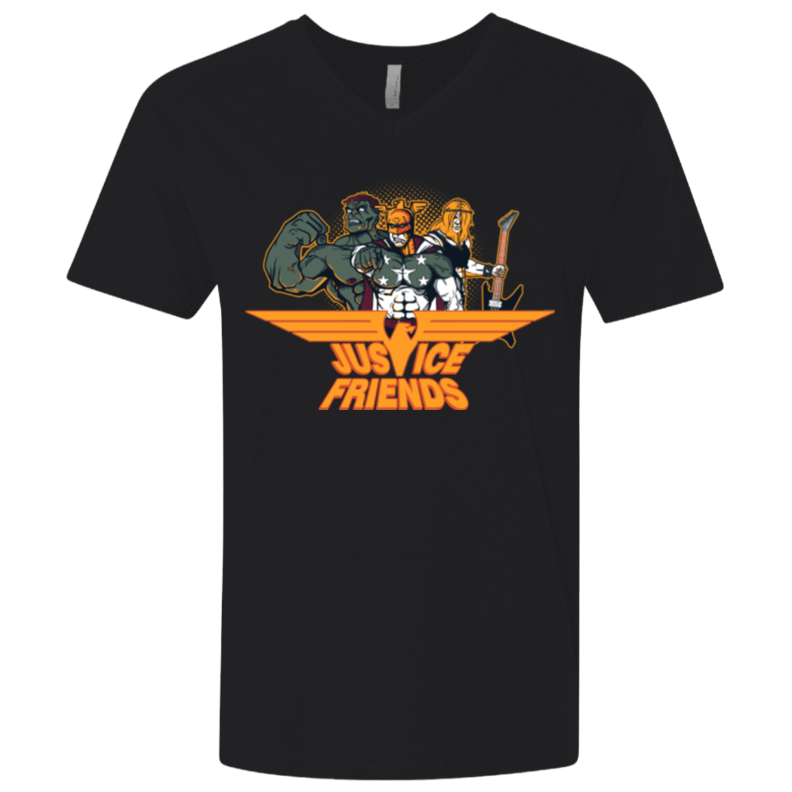 T-Shirts Black / X-Small Justice Friends Men's Premium V-Neck