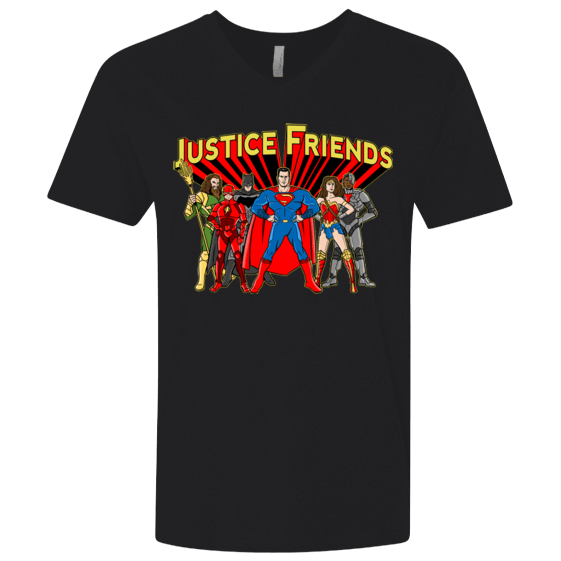 T-Shirts Black / X-Small Justice Friends Men's Premium V-Neck