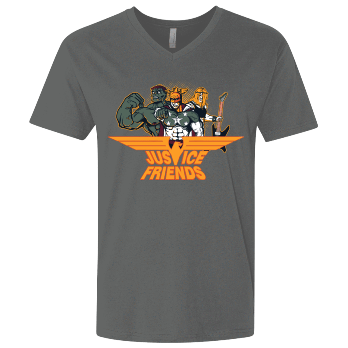 T-Shirts Heavy Metal / X-Small Justice Friends Men's Premium V-Neck