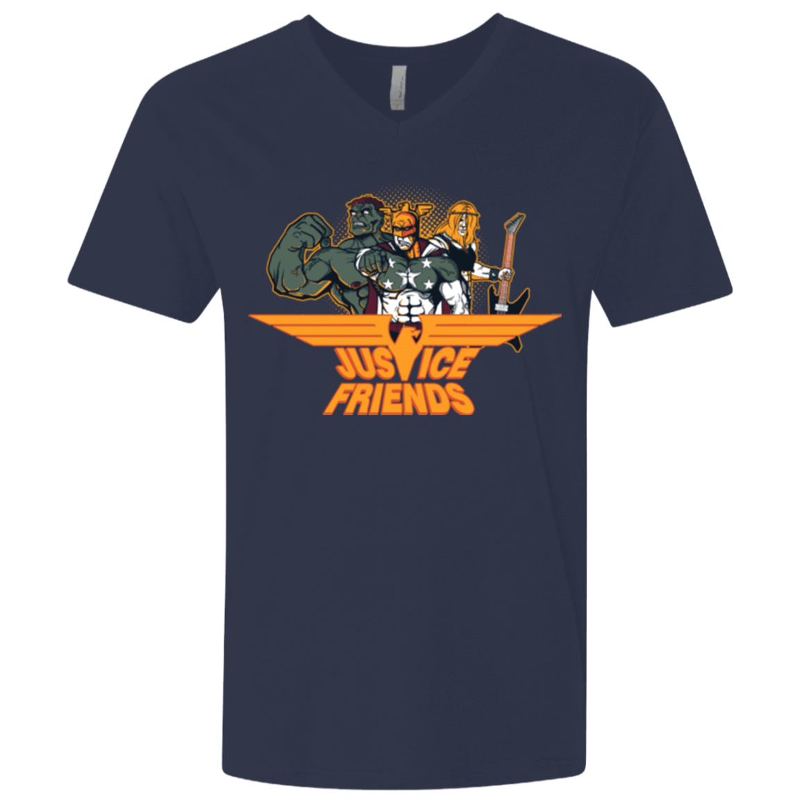 T-Shirts Midnight Navy / X-Small Justice Friends Men's Premium V-Neck