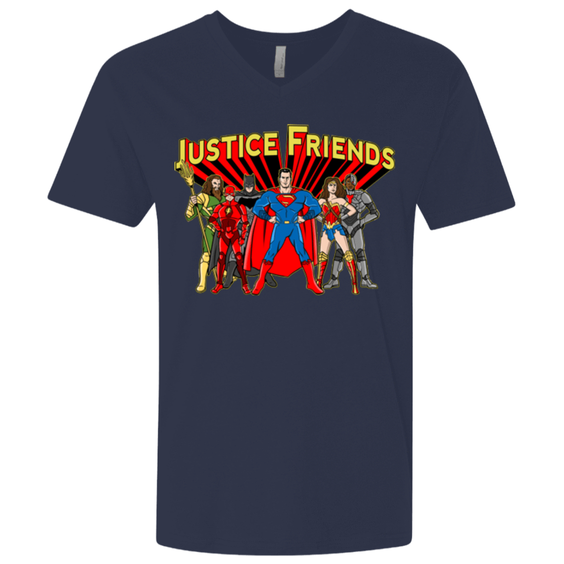 T-Shirts Midnight Navy / X-Small Justice Friends Men's Premium V-Neck