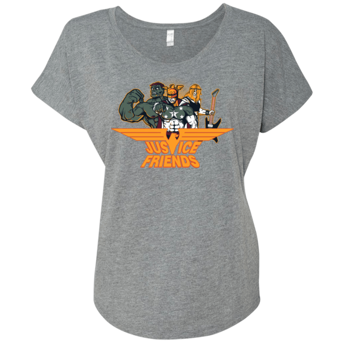 T-Shirts Premium Heather / X-Small Justice Friends Triblend Dolman Sleeve