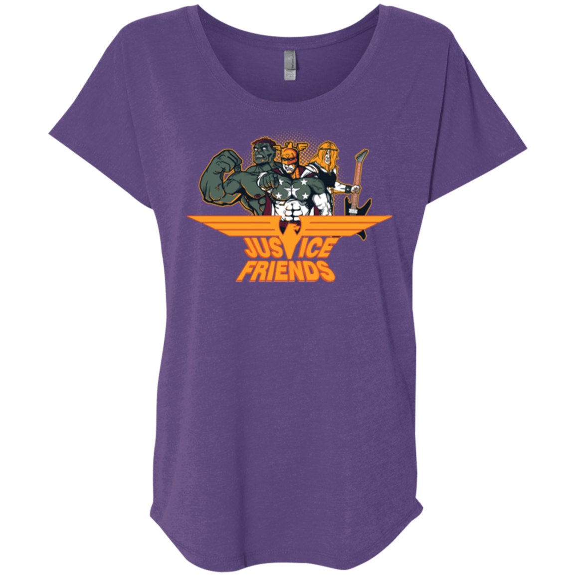 T-Shirts Purple Rush / X-Small Justice Friends Triblend Dolman Sleeve