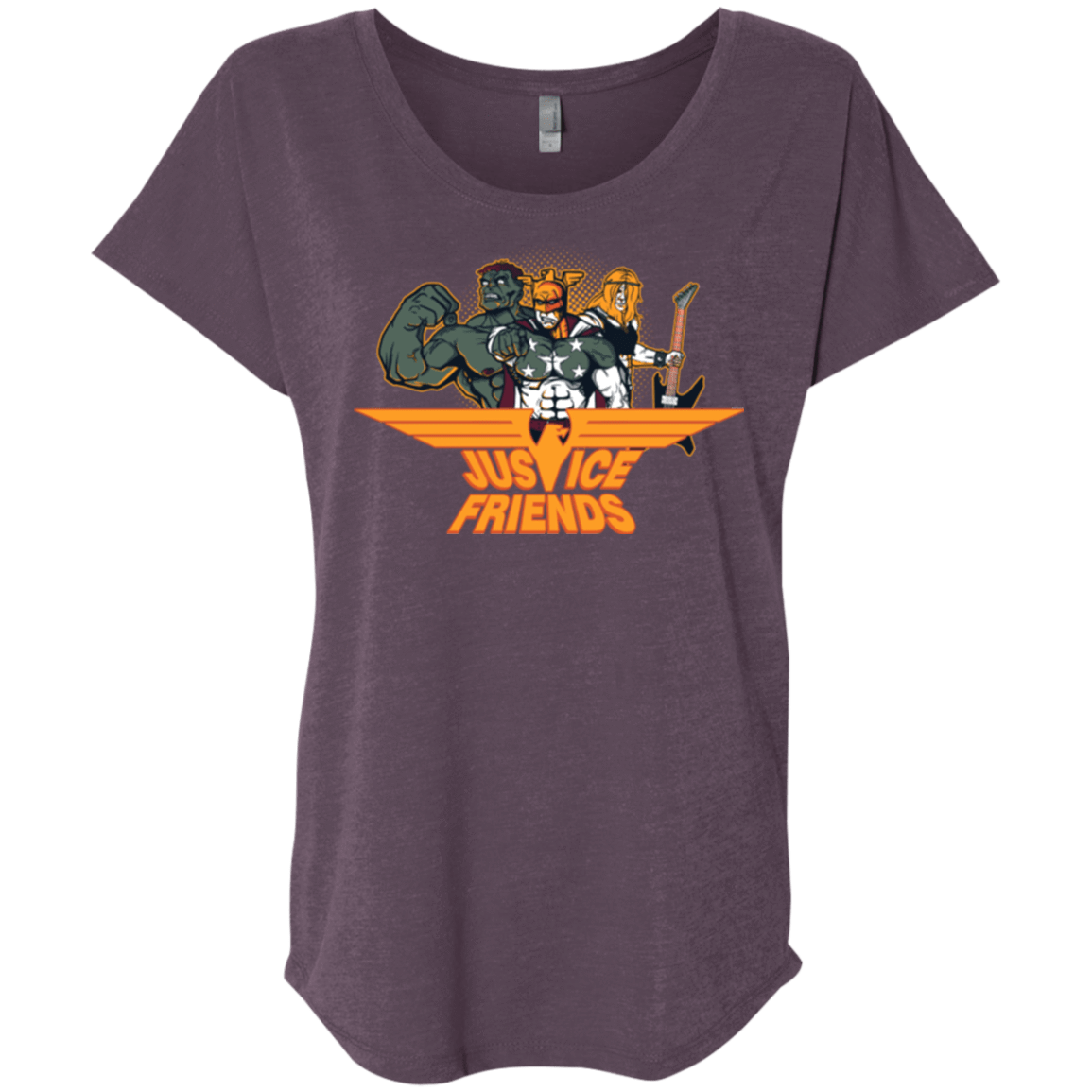 T-Shirts Vintage Purple / X-Small Justice Friends Triblend Dolman Sleeve