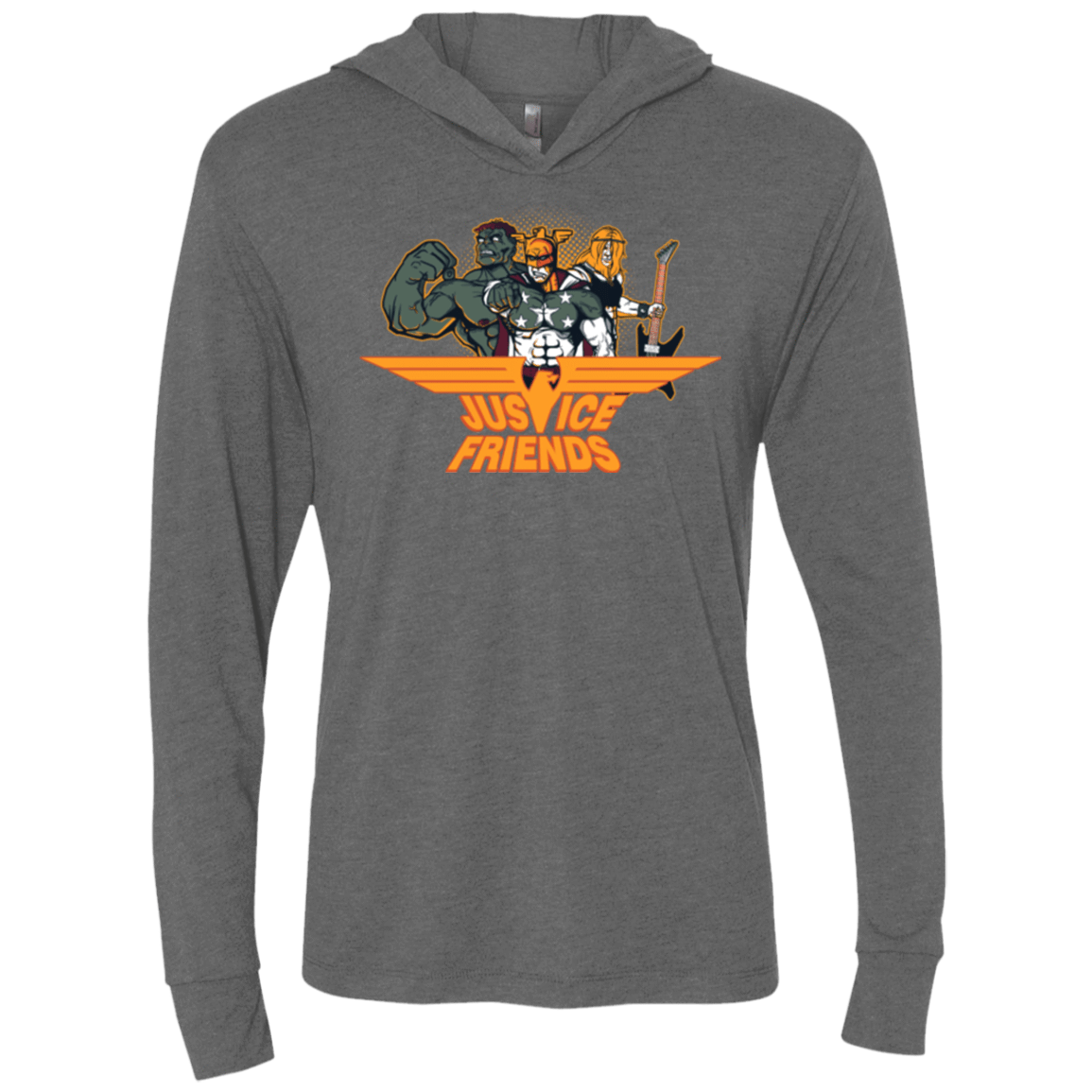 T-Shirts Premium Heather / X-Small Justice Friends Triblend Long Sleeve Hoodie Tee