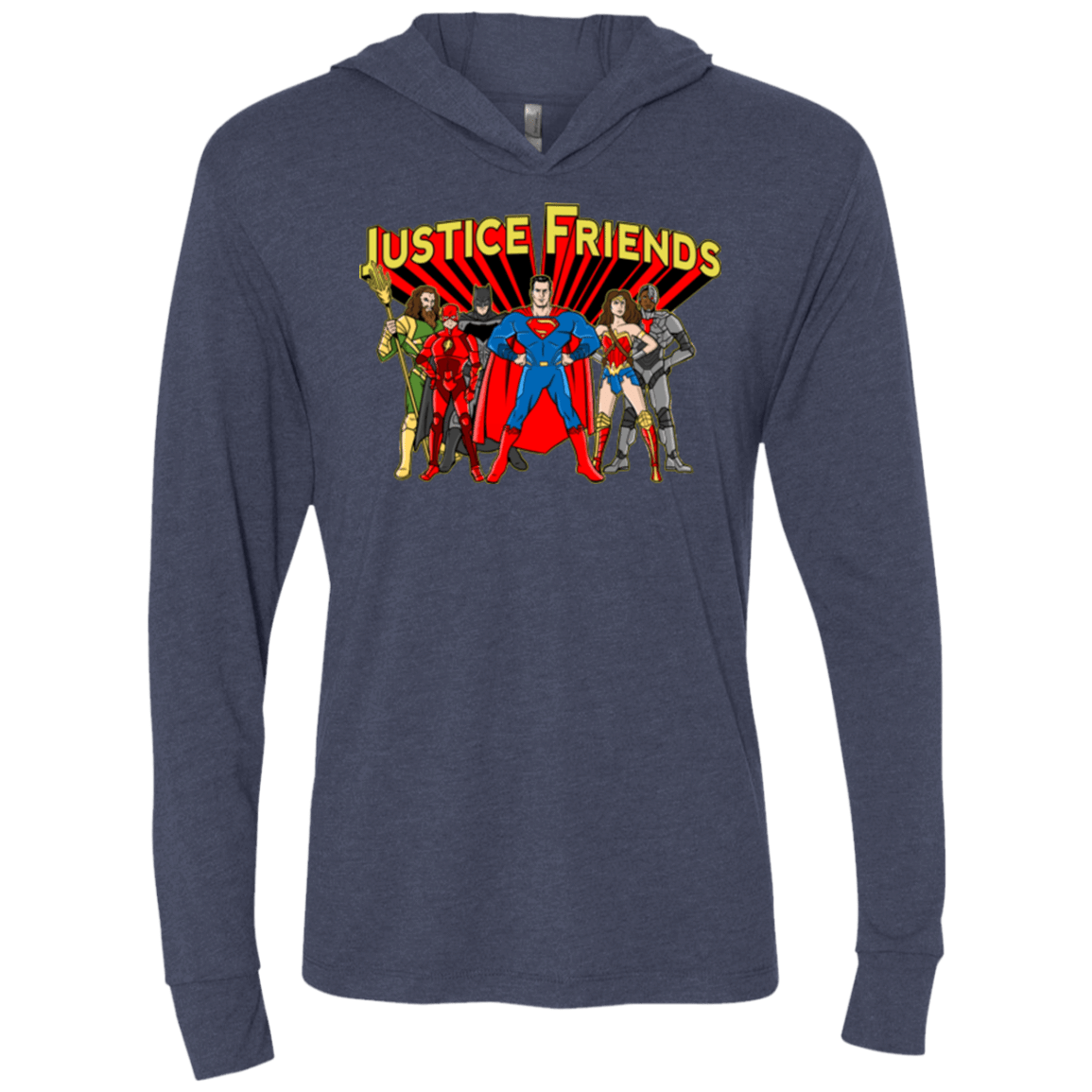 T-Shirts Vintage Navy / X-Small Justice Friends Triblend Long Sleeve Hoodie Tee