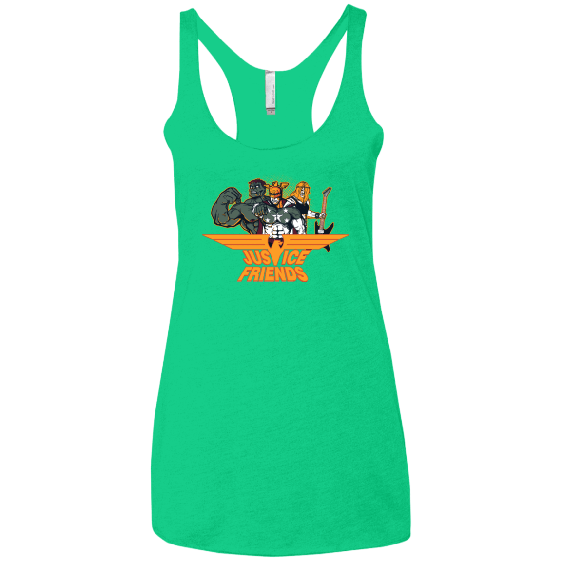 T-Shirts Envy / X-Small Justice Friends Women's Triblend Racerback Tank